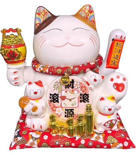 Amazon.co.jp: 薬師窯(yakushigama) 錦彩七福神招き猫(20号) 【7500